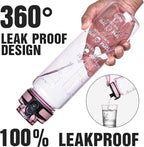 OLDLEY Water Bottle, 32oz Motivational Sports Water Bottle with Time Marker - Times to Drink - Tritan, BPA Free, Wide Mouth Leakproof, Anniversary Birthday Gifts for Men Women, Clear Pink