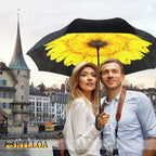 MRTLLOA 40/49/56 Inch Oversize Windproof Inverted Reverse Upside Down Umbrella, Golf Size Rain Umbrella, Double Layer, C-Shaped Handle for Men, Women and Kids