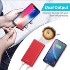Portable Charger Power Bank 26800mah,Ultra-High Capacity Safer External Cell Phone Battery Pack,2 USB Output High Speed Charging Power bank Compatible with iPhone 17 16 15 14 13 Samsung Android LG-Red