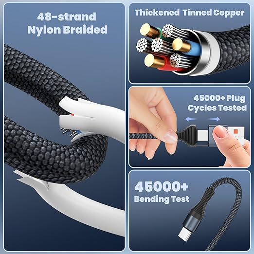 Travel Essentials,3 in 2 USB A/C Cable for Watch Charger/iPhone 17 Charger/IP Cable Designed for iWatch Chargers,Multi Charging Cable Compatible with iPhone 17-11/iWatch All Series 6FT 2PS