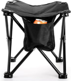 Cididu 2 Pack Camping Stool, 13 Inch Compact Camping Chair Portable, Lightweight Folding Stool Seat with Side Pocket and Carry Bag for Outdoor Hiking, Fishing, Picnic, Beach and Lawn Party, Black