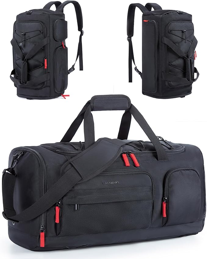 BAGSMART Gym Bag for Women & Men, 35L/63L Sports Travel Duffel Backpack with Shoe Compartment Laptop Compartment, Water Resistant Carry On Weekender Bag for Airplane