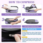 BAGAIL 4 Set/6 Set/8 Set Compression Packing Cubes Travel Accessories Expandable Packing Organizers(HalfMesh,8-Dusty Purple)
