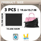3 Pack Purse Dust Bags for Storage, Silk Dust Bags for Handbags, Dust Covers With Drawstring for Purse Shoes Boots