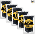 Zip Ties Heavy Duty 12 inch (500 Pack), Heavy Duty Cable Ties with 220 lb Tensile Strength for Outdoor Use, Black Wire Ties by ANOSON