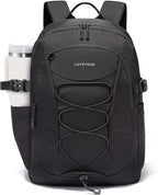 LOVEVOOK Mens Backpack with Giant Tumbler Holder Pocket,15.6 Inch Everyday Laptop Backpack Commuter Travel Work Computer Bag for Women,Waterproof Hiking College Teacher Back Pack Casual Daypack,Black
