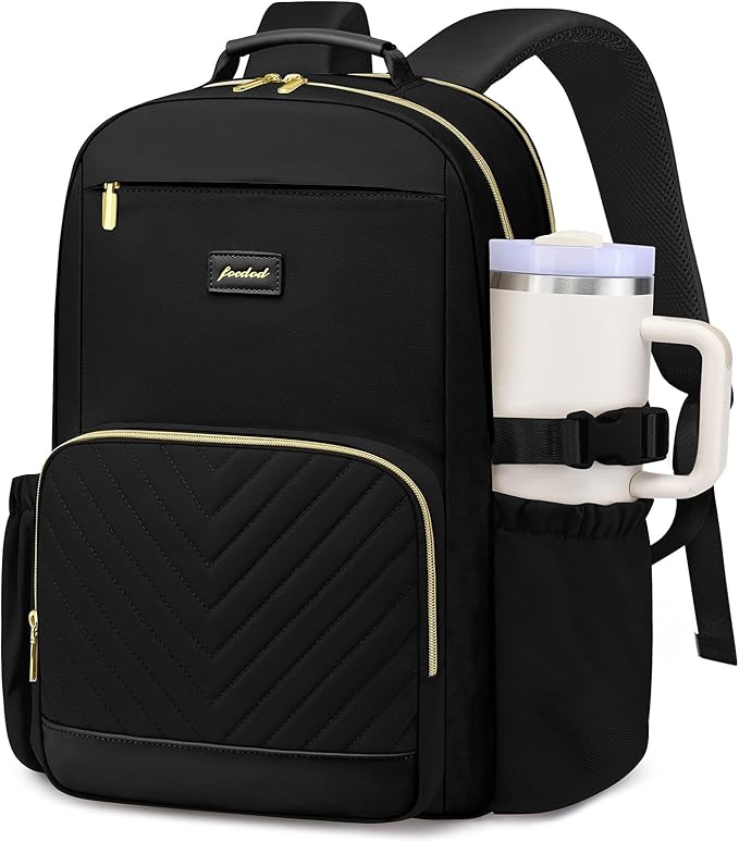 Laptop Backpack for Women Bookbag: 15.6 inch Work School Backpacks with Pouch Pocket for Large Capacity Cup & USB Charger College Book Bag Travel Business Nurse Teacher Bookbags Anti-theft Back Pack