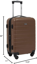 Wrangler Smart Spinner Hardside Luggage, 22-Inch Carry-On, Toffee