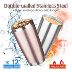 20 oz Tumbler with Lids and Straws, Stainless Steel Insulated Travel Coffee Mug, Double Wall Vacuum Insulated Tumblers, Powder Coated Coffee Tumbler for Cold & Hot Drinks (Rose Gold)