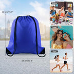 PLULON 2Pcs Drawstring Bags Bulk Drawstring Backpack Blue Black String Backpack Cinch Sack Sport Gym Backpack Bags for Yoga Traveling Outdoor Sports