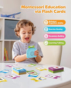 Airbition Talking Flash Cards for Toddlers 1 2 3 4 Year Olds, Montessori Language Learning Toys with 224 Words, Pocket Speech Therapy Toys, and Speech Development Educational Playthings for Children