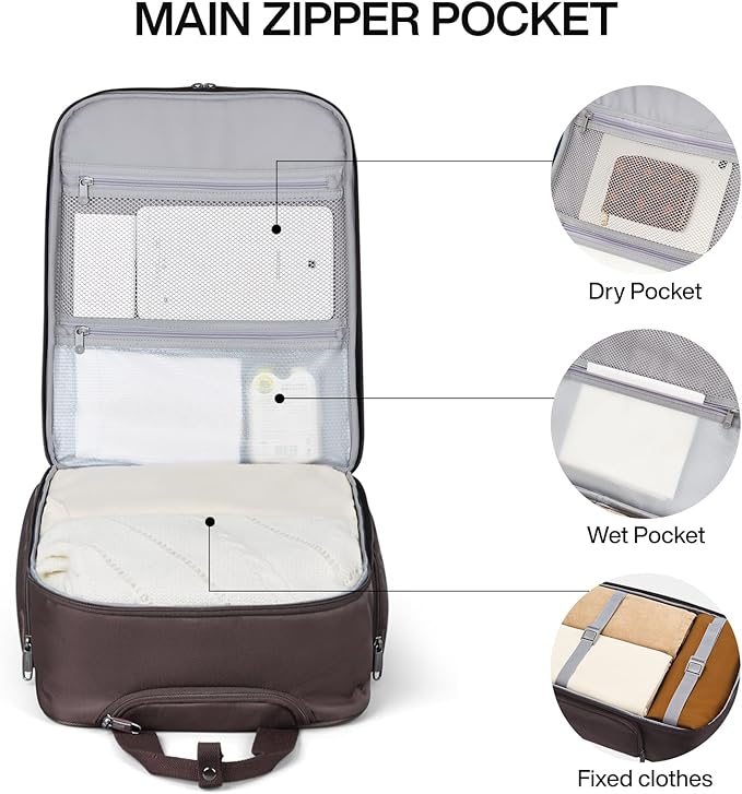 Hanke Expandable Underseat Carry on Luggage for Airplanes,Small Rolling Softside Suitcase Travel Luggage Personal Item Bag,Lightweight luggage bags for travel,Coffee,16-Inch