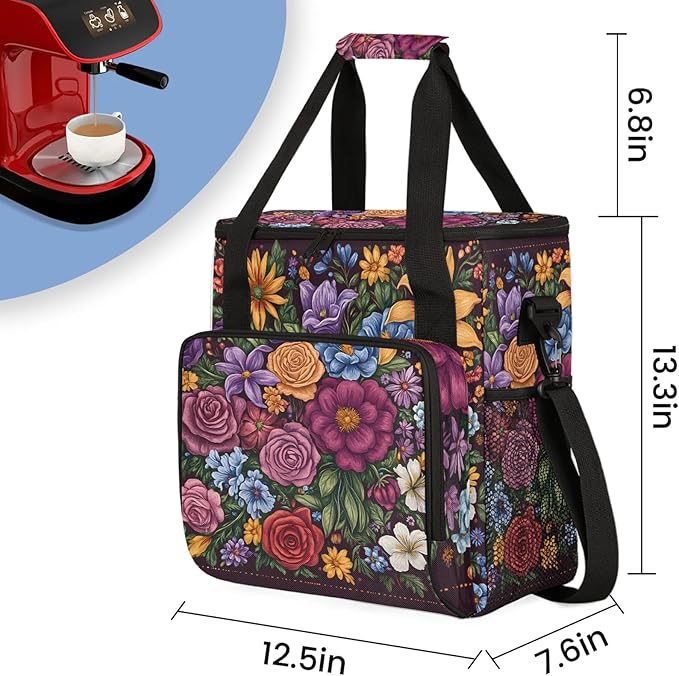 Coffee Maker Travel Bag Compatible with Keurig K-Mini, K-Mini Plus or Other Accessories, Portable Coffee Maker Case with Shoulder Strap for Travel (Bag Only)