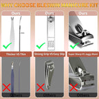 Manicure Set 16 In 1 Professional Stainless Steel Pedicure Kit Toenail Clippers Set Mens Grooming Kit Fingernail Kit for Women with Luxurious Travel Bag, Suitable for Home, Travel, and Salon (Brown)