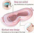 Sleep Mask,Upgraded 3D Deep Contoured Eye Mask for Sleeping,No Pressure Eye Covers 99% Block Out Light Eye Mask with Adjustable Elastic Strap for Sleeping, Yoga, Traveling (1pc,Pink)