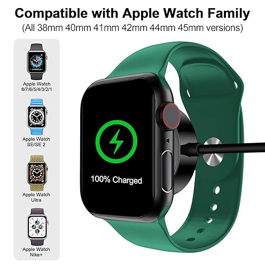 𝟐𝟎𝟐𝟔 𝐔𝐩𝐠𝐫𝐚𝐝𝐞𝐝 for Apple Watch Charger Magnetic Fast Charging Cable [Portable] Magnetic Wireless Charging Compatible with iWatch Series Ultra/10/9/8/7/6/SE/SE2/5/4-[1.5M] Black
