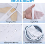 BALEINE 60'' Translucent Garment Bags, 6 Packs PEVA Dress Bag for Closet Clothes Dresses Suit Coats Storage (White, 6PK)