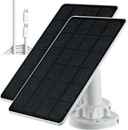Solar Panel Charger for Security Camera, USB-C and Micro USB Port for Outdoor Rechargeable Battery Camera, 5V6W Fast Charging (2Pack)