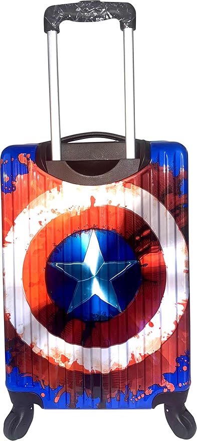 Fast Forward Kids Licensed Hard-Side 21" Spinner Luggage Lightweight Carry-on Suitcase Captain America