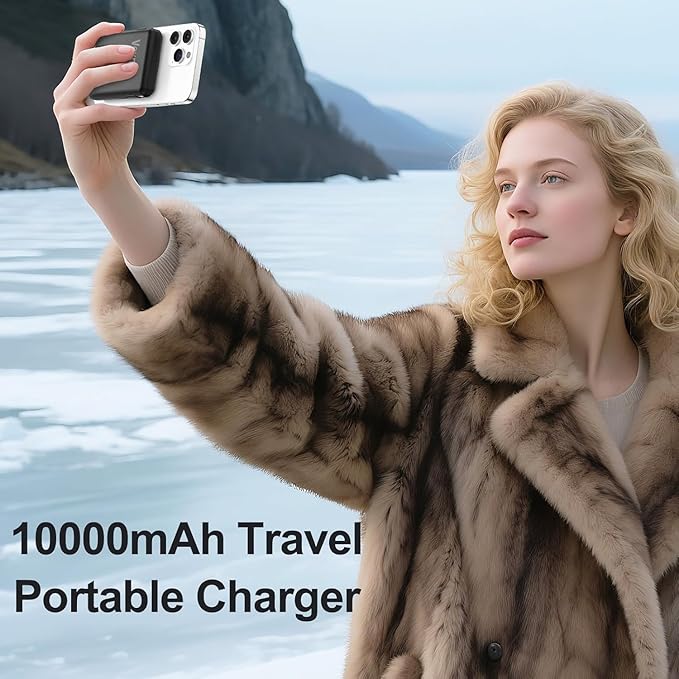 for Magsafe Power Bank, 10000mAh Magnetic Power Bank with USB-C Cable and PD 20W USB C Fast Charging LED Display, Wireless Portable Charger for iPhone 17/16/15/14/13/12/Pro/Pro Max