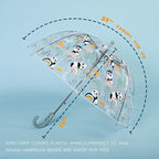 MRTLLOA Kids Clear Bubble Umbrella with an Easy Grip Curved Handle, Safety Transparent Dome Bubble Umbrella for Toddler Boys Girls