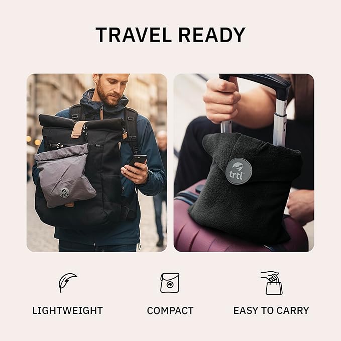 trtl Pillow - Scientifically Proven, Super Soft Neck Support Travel Pillow for Airplanes - Lightweight and Machine Washable - Ergonomic Design for Traveling on Flights, Cars, and Trains - Coral