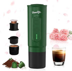 H02PRO Travel Coffee Maker, Portable Espresso Machine for Camping, 20 Bar Mini Coffee Maker Compatible with NS Capsule & Ground Coffee, Battery Operated Self-heating Car Coffee Machines for Travel