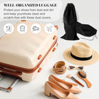 hoe Dust Bags, 4 Pack Black Duster Flannel Single Shoe Pouch with Drawstring Closure, 8x17" Shoe Bags for Travel, Home, Luggage, Handbags, Accessories, Men, and Women
