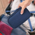 CAAORDKSO Electronic Organizer Travel Cable Accessories Case, Organizer Bag, Accessories Pouch for Cable, USB, Cord, Charger, Phone, Power Bank, Earphone (Navy Blue)