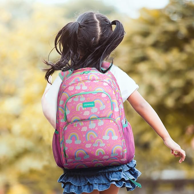 mommore Kids Backpack for Boys Girls 4-8 Kindergarten Elementary School Backpack with Lunch Box - 15” H Fit Folder