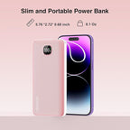 penaover Portable Charger with Built-in Cables&AC Wall Plug,Slim 10000mAh 22.5W Fast Charging Power Bank,5 Output 2 Input USB-C External Battery Pack Compatible with iPhones,Samsung,Android, etc