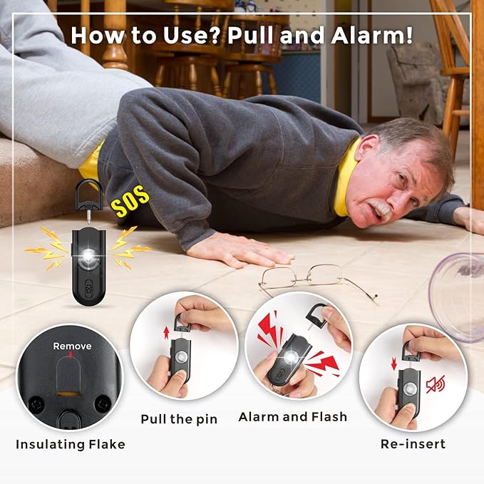 Personal Safety Alarm for Women Girls, 130dB Loud Siren + LED Light, Stylish Keychain, Easy-Pull Emergency Self-Defense for Night Safety, Running, Travel, College Students Self Defense Device Gift