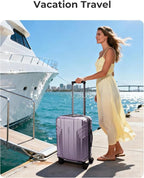 BAGSMART Expandable Carry On Luggage 22x14x9 Airline Approved, 20 Inch Travel Luggage with Spinner Wheels, Lightweight Hard Shell Suitcase Carry on Lavender Purple