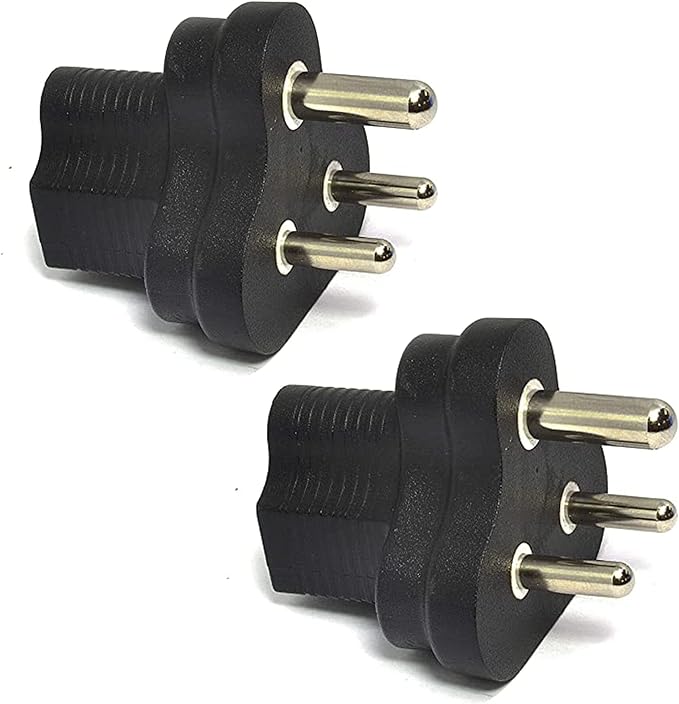 Ceptics India, Nepal BS-546 Travel Power Plug Adapter Accepts NEMA 5-15R - ETL Certified - Industrial Grade (IG-10-2PK)