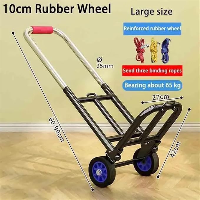 Heavy Duty Folding Hand Truck Portable Stair Climber Trolley & Luggage Cart Adjustable PU Wheels for Outdoor Use Foldable Transport Solution for Easy Carrying