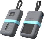 Silicone Case for Anker Zolo Power Bank (10,000mAh 30W) A1680/A1688 Protective Cover with Lanyard Slot, Drop-Proof Dust-Proof Precise Cutouts for Daily Use & Travel (Gray)