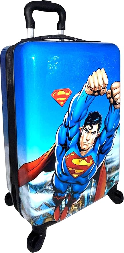 Fast Forward Superman Kids Luggage 20" Hard-Side Carry-On Spinner Luggage