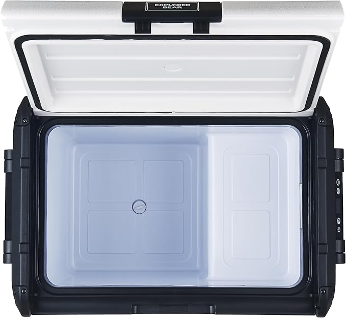 Explorer Bear Urban Series 37QT/35L 12V/24V Portable Battery Powered Electric Cooler Fridge Freezer Powered by LG Compressor (Battery Not Included)