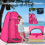 Wolfwise Pop Up Shower Tent for Camping, Portable Instant Changing Tent with Ventilation Window & Carry Bag, Privacy Bathroom Toilet for Beach & Outdoor, Width 47 ", Height 75 ", Rose Red