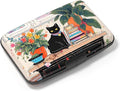 Credit Card Holder, Mini Aluminum Card Wallet RFID Blocking Slim Metal Hard Card Case for Women Men, Cat on Closet