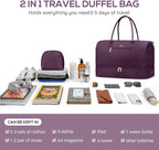 Travel Weekender Duffle Bags for Women - Large Carry On Bag with Shoe Compartment Overnight Bag with Toiletry Bag Duffel Bags with Wet Pocket for Gym Hospital Bags for Labor and Delivery Dark Purple