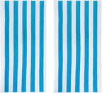 COTTON CRAFT Oversized Beach Towel - 2 Pack 35 x 70 inches XL Beach Towel - 100% Cotton Velour - Big & Huge - Thick Plush 450 GSM Super Soft Luxury Towel - Pool Picnic Bath - Cabana Stripe Aqua