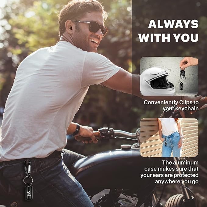 Motorcycle Ear Plugs for Wind Noise Reduction, 2 Pairs Reusable Motorcycle Accessories - Moto Earplugs, Soft Comfortable Hearing Protection for Motorbike, Touring, Racing, Riding - 25dB, Biker Gifts
