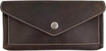 Hide & Drink, Full Grain Leather Large Female Wallet, Travel Organizer for Women, Vintage Money and Card Holder, Handmade, Bourbon Brown/White Stitching