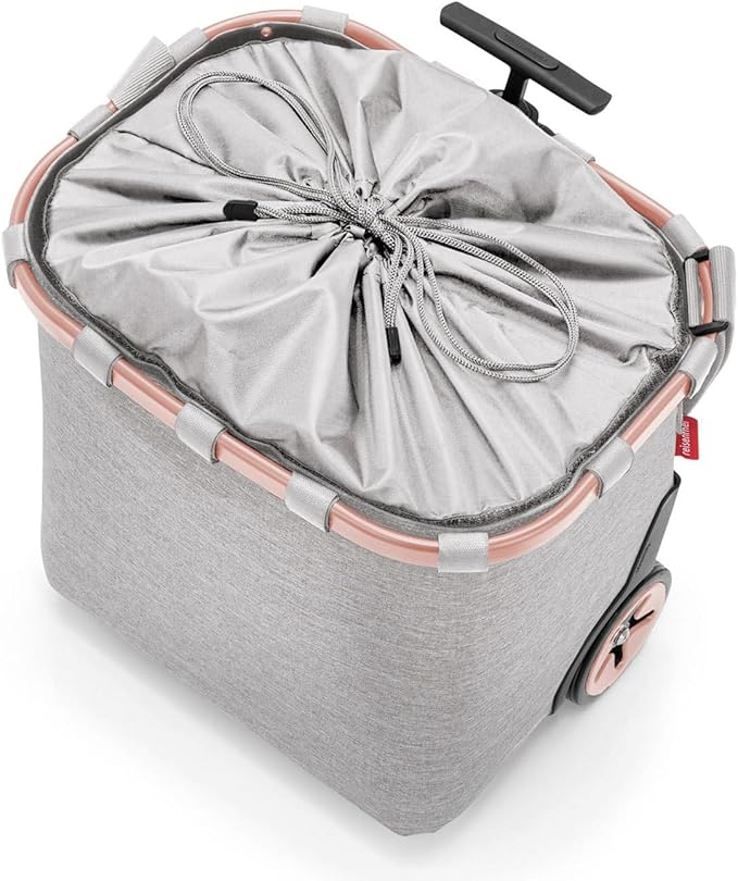 reisenthel carrycruiser Twist Sky Rose - Portable Shopping Trolley with Sturdy Aluminum Frame, Shoulder Strap and Removable mesh Inner Bag -Water-Repellent