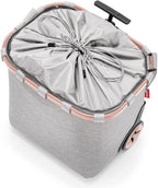 reisenthel carrycruiser Twist Sky Rose - Portable Shopping Trolley with Sturdy Aluminum Frame, Shoulder Strap and Removable mesh Inner Bag -Water-Repellent