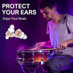 High Fidelity Concert Earplugs for Concerts Musicians，Earplugs for noise reduction，24db Advanced Filter Technology Ear Protection for Music Festivals,DJ's, Nightclub, Drummers - 2 Pairs（Rose Pink）