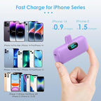 Feob Small Portable Charger for iPhone,Upgraded 5000mAh PD Fast Charging Power Bank,Mini Battery Pack Backup Charger Compatible with iPhone 14/14 Pro Max/13/13 Pro/12 Pro/11/XS/XR/X/8/7/6-Purple