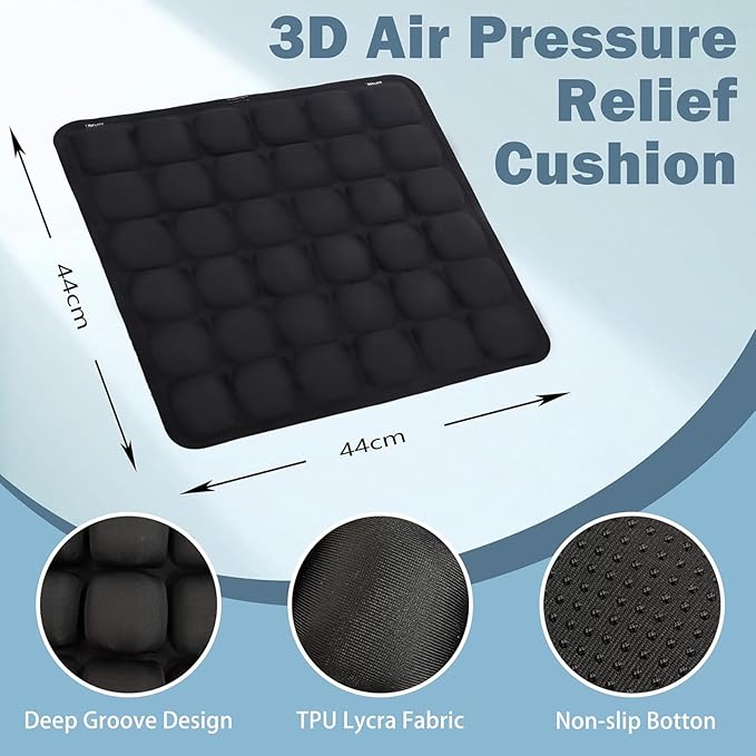 Sondor Travel Cushion, Comfortable 3D Inflatable Seat Cushion for Hemorrhoid and Tailbone Pain Relief, Optimal Support for Long Sitting in Car, Air Travel, Office Chairs Etc (36-Grey Point Cushion)