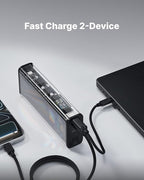 SHARGEEK 140 Power Bank, 140W Output 20000mAh Portable Charger with Screen Display, Transparent, USB C& USB A Port Laptop Power Bank for iPhone 17/16/15/14 Series MacBook Steam Deck